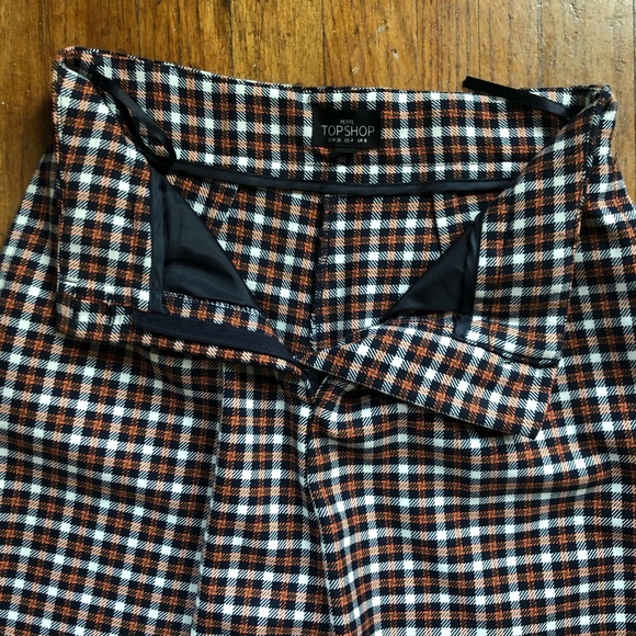 TopShop high waisted plaid trouser - size 4 - Picture 5 of 5